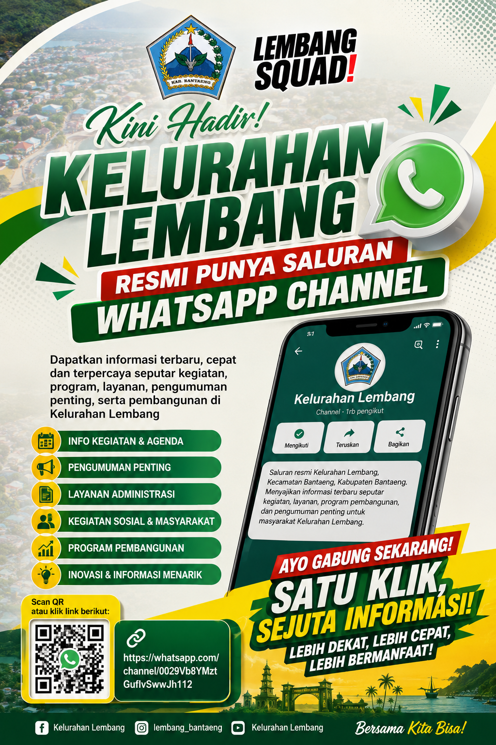 Kini Lebih Dekat dengan Warga! Kelurahan Lembang Resmi Hadir di WhatsApp Channel, Semua Informasi dalam Satu Genggaman